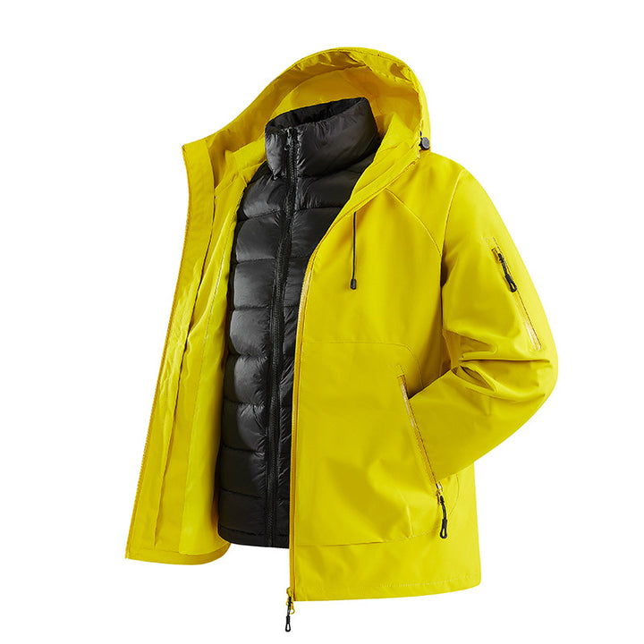 Men's two-piece transitional jacket with removable quilted inner jacket and hood Mune Fashion