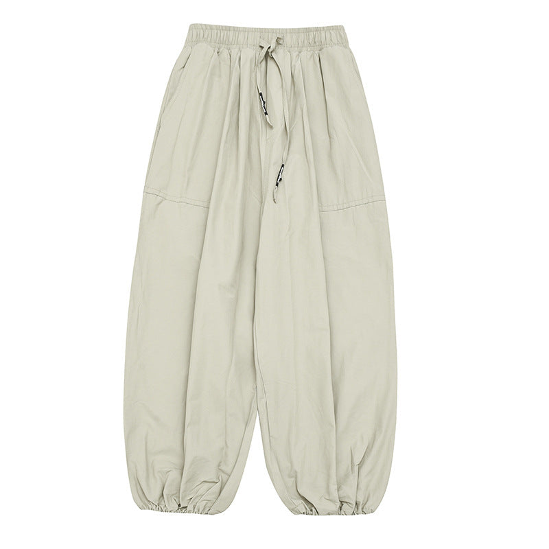 Unisex Wide Harem Pants with Drawstring Waistband, Elastic Leg Openings and Oversized Silhouette Mune Fashion