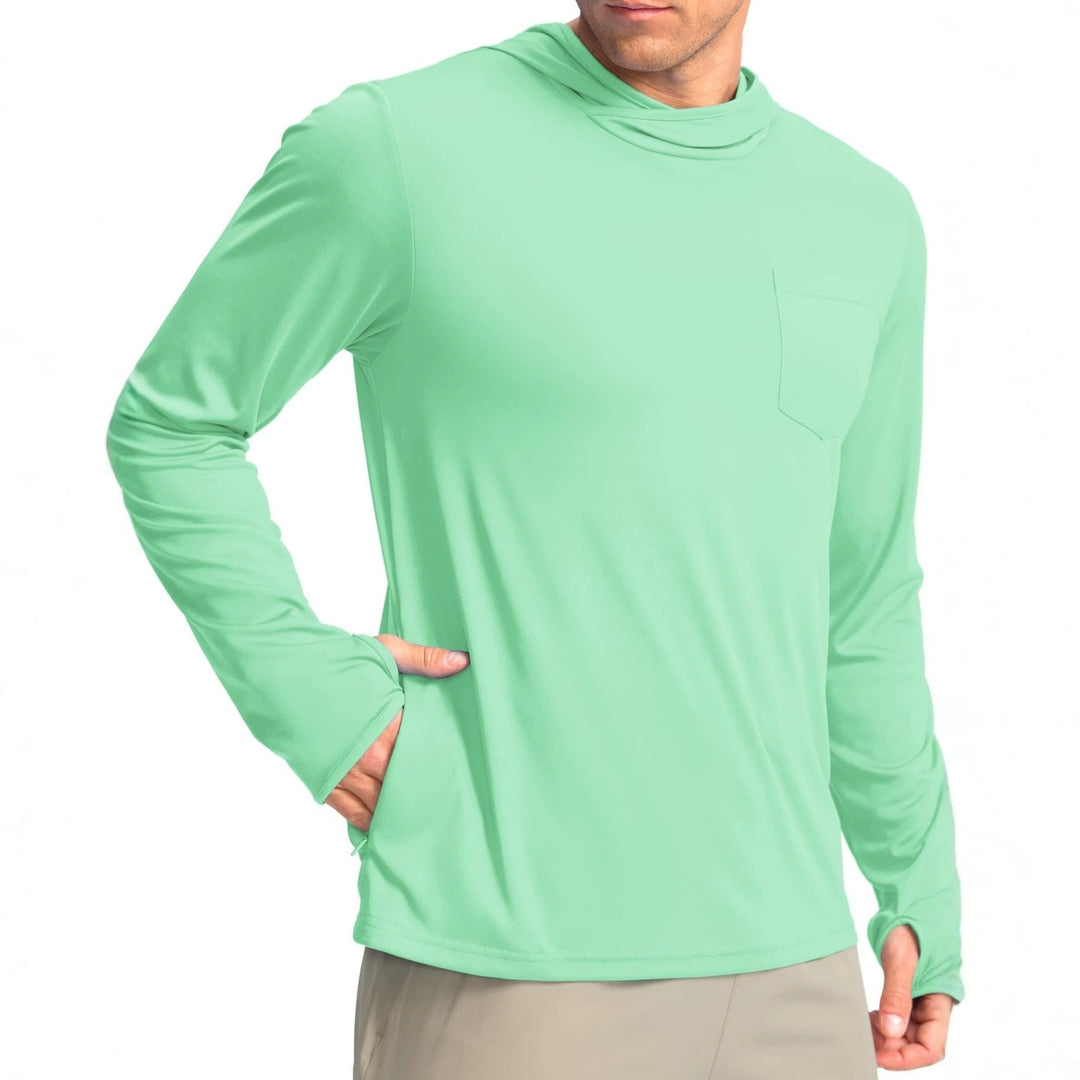 Men's functional shirt with hood and pockets