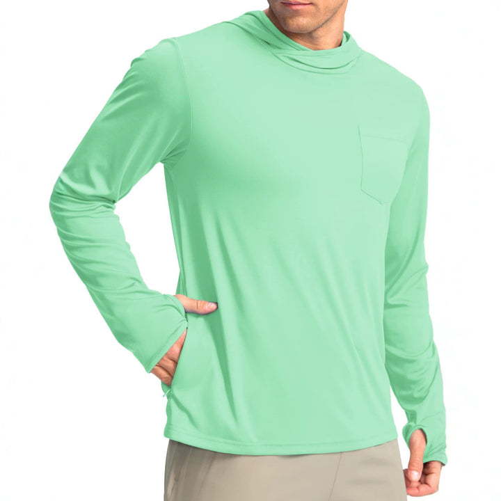 Men's functional shirt with hood and pockets