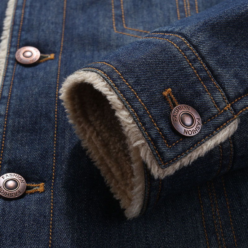 Men's Denim Jacket with Soft Fleece Lining Mune Fashion