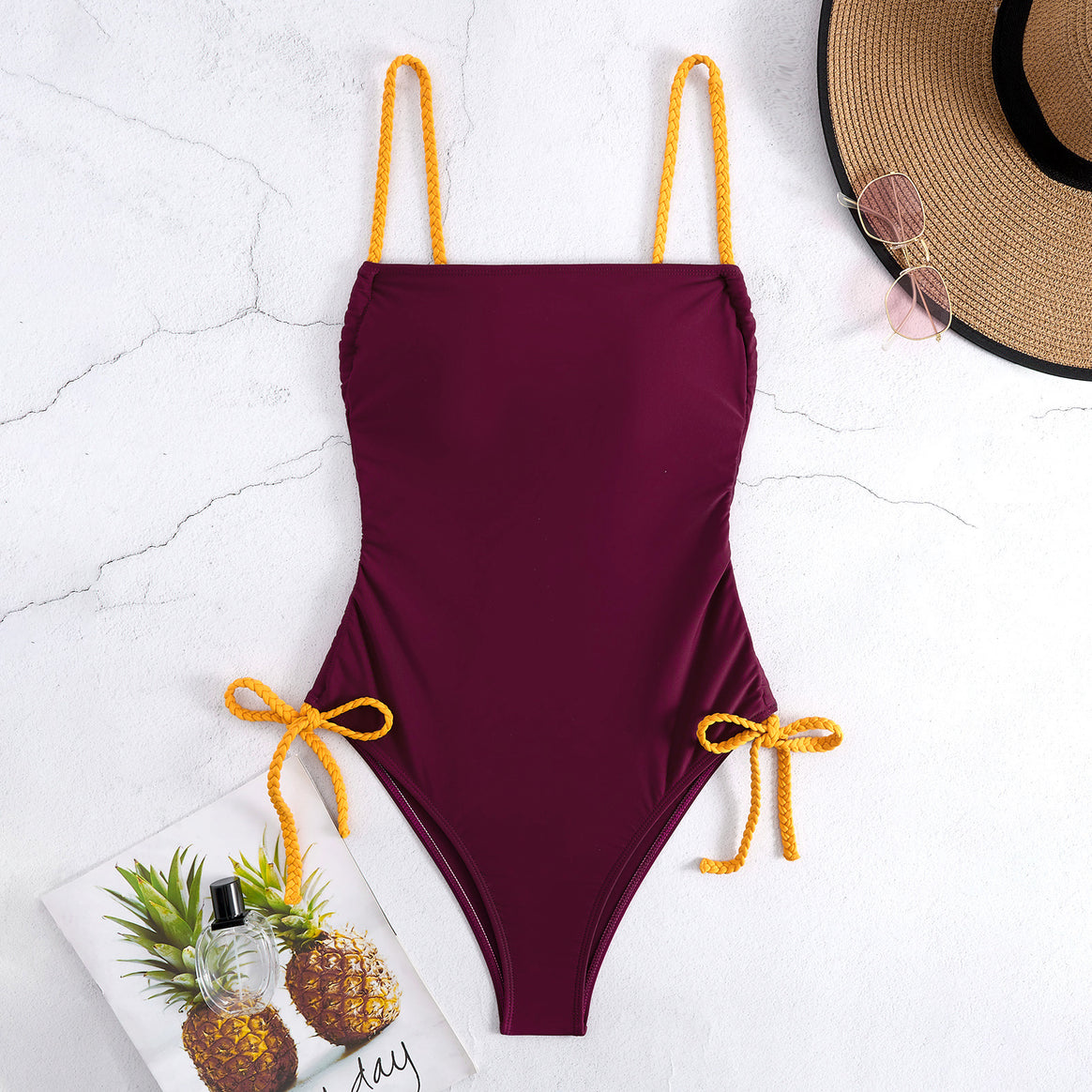 Ladies one-piece swimsuit with adjustable ties Mune Fashion