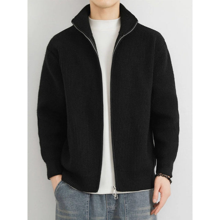 Men's cardigan with stand-up collar and zipper Mune Fashion