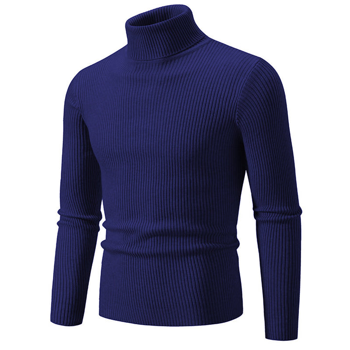 Men's tailored turtleneck sweater made of fine fine-knit fabric with ribbed collar Mune Fashion