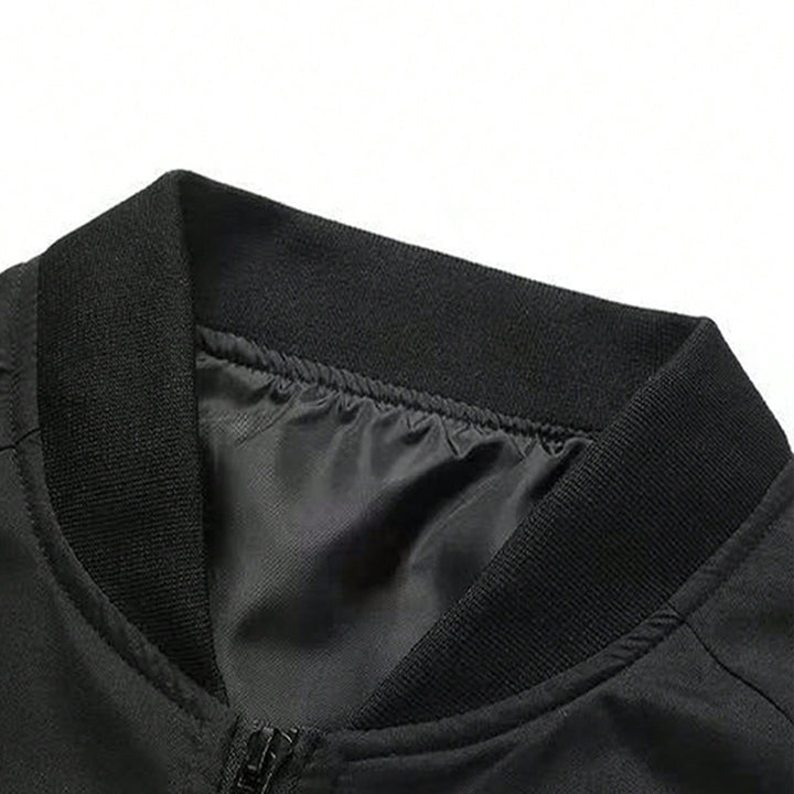 Men's Light Cotton-Mix Bomber Jacket with Ribbed Cuffs and Concealed Zipper Mune Fashion