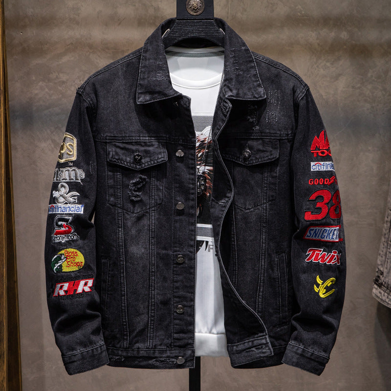 Men's Fashion Denim Jacket with Creative Patches Mune Fashion