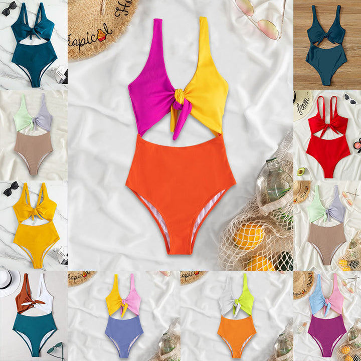 Women's Triangle Bikini Set with Adjustable Knot Design Mune Fashion