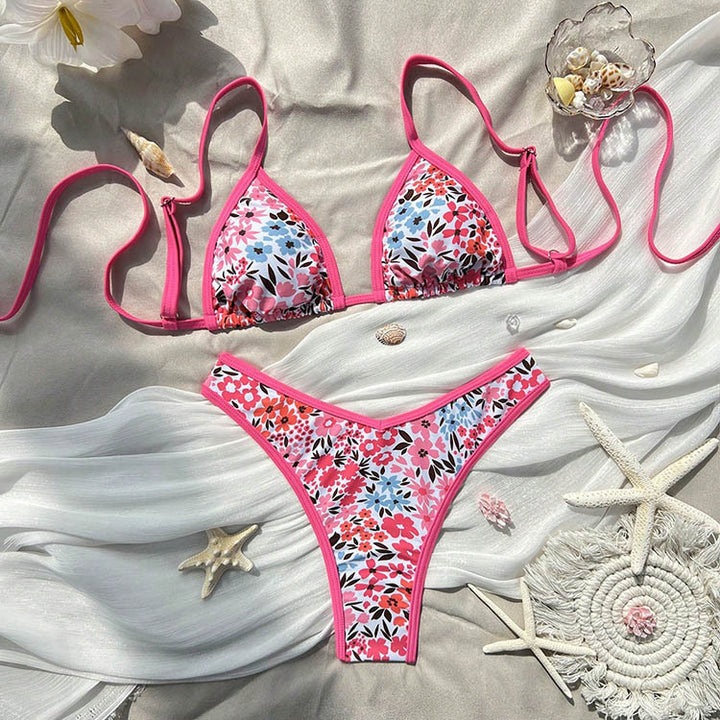 Women's Triangle Bikini Set with Animal Print and Playful Design Mune Fashion
