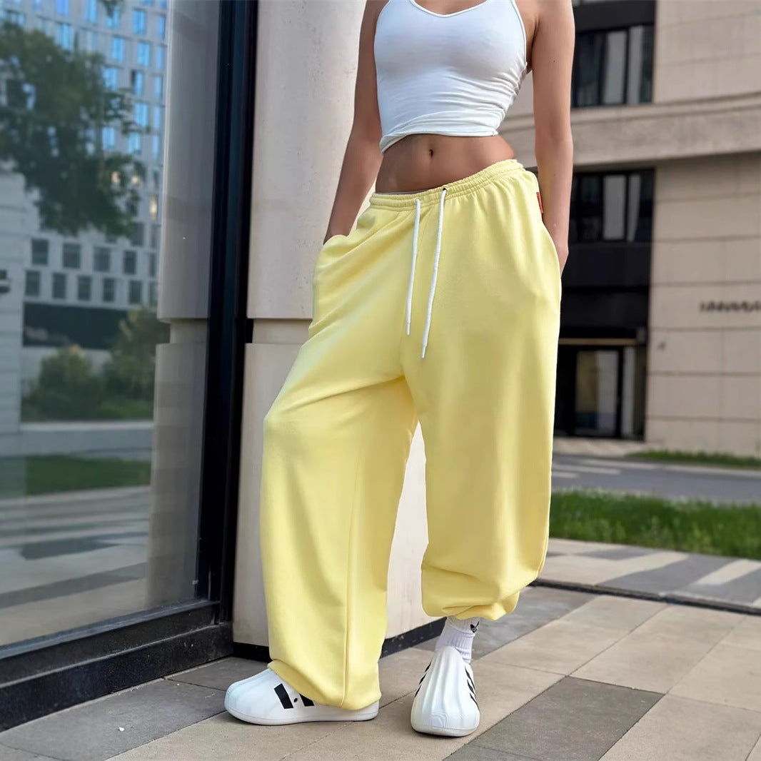 Women's oversized sweatpants with wide waistband and drawstring Mune Fashion