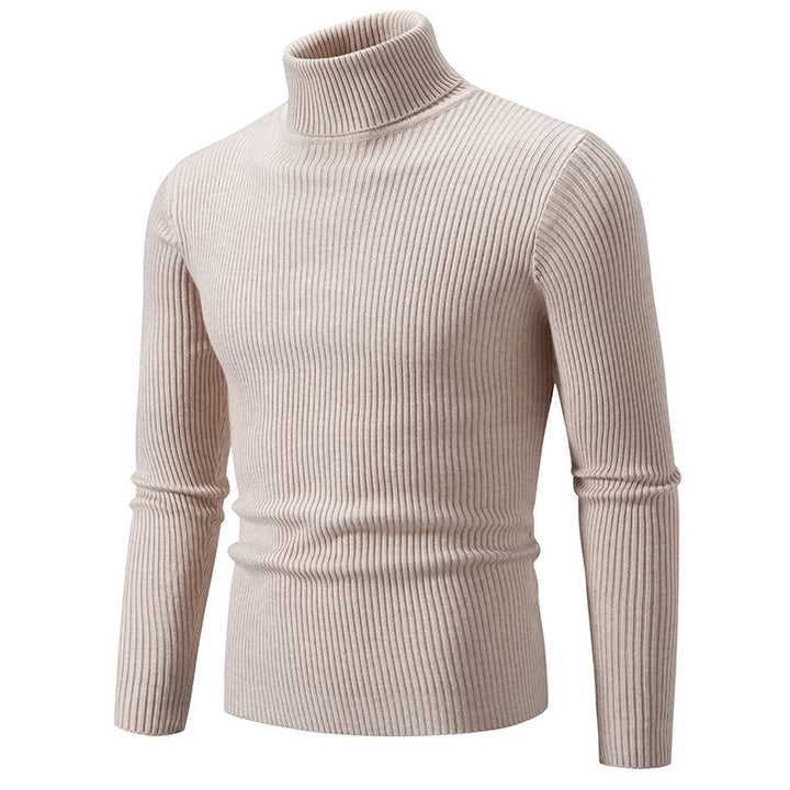 Men's tailored turtleneck sweater made of fine fine-knit fabric with ribbed collar Mune Fashion