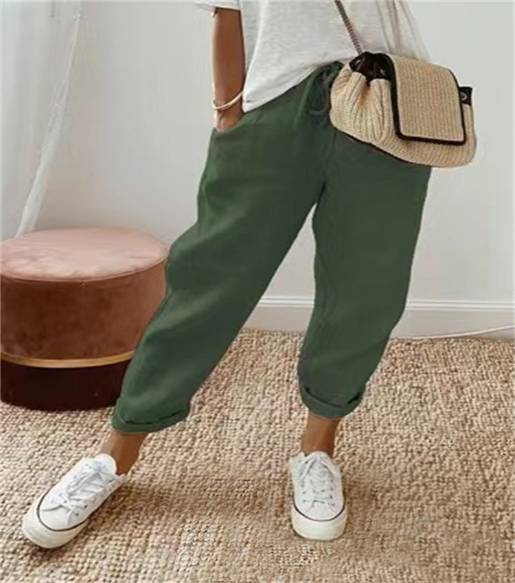 Women's Embroidered Harem Pants with Floral Embroidery Pattern Mune Fashion