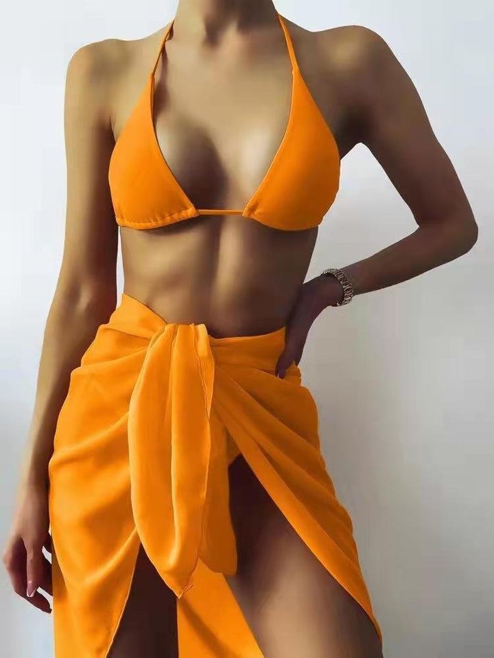 Women's Triangle Bikini with Sexy Wrap Skirt Mune Fashion