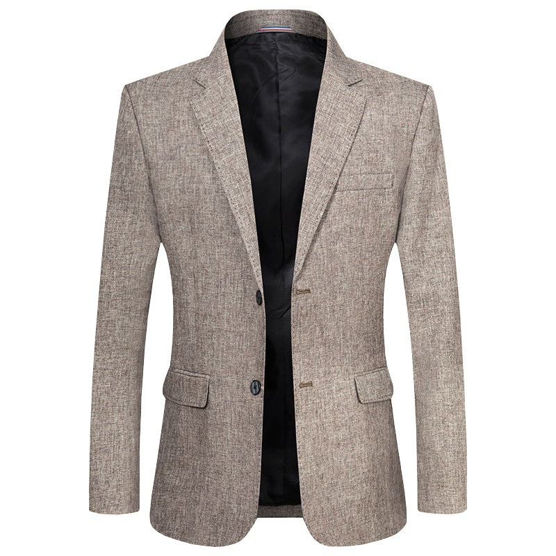 Men's Unstructured Linen Look Blazer with Partial Lining and Flap Pockets Mune Fashion