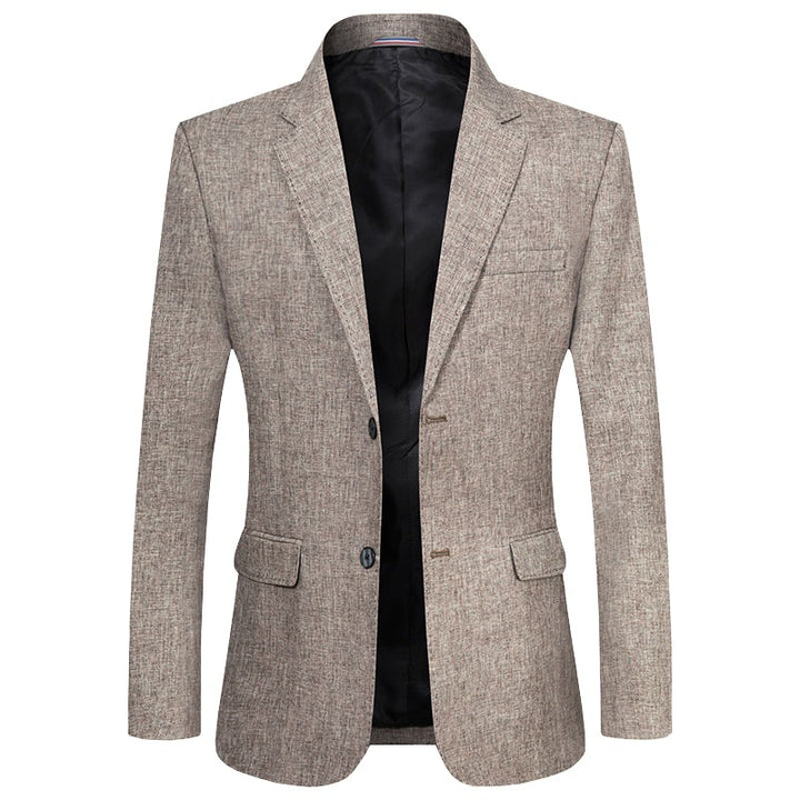 Men's Unstructured Linen Look Blazer with Partial Lining and Flap Pockets Mune Fashion