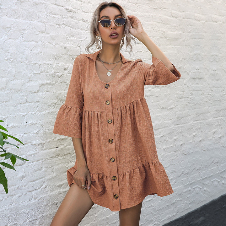 Women's Flowing Wrap Dress with Ruffle Details Mune Fashion