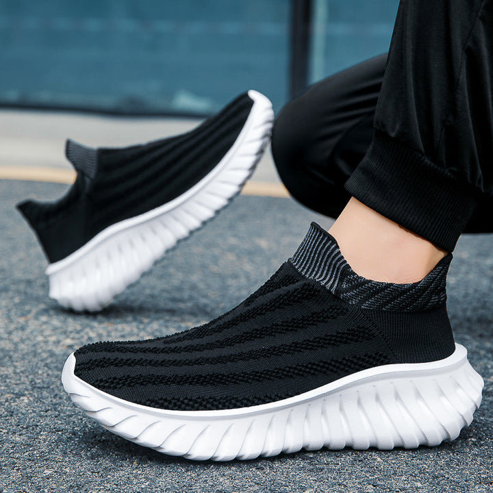 Unisex seamless knit slip-on sneakers with elastic sock collar and profiled cushioning sole profile Mune Fashion