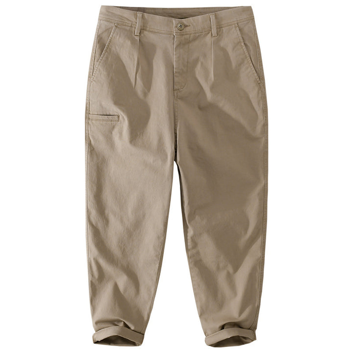 Men's Tapered Cotton Chino with Cargo Pocket and Folded Hem Mune Fashion