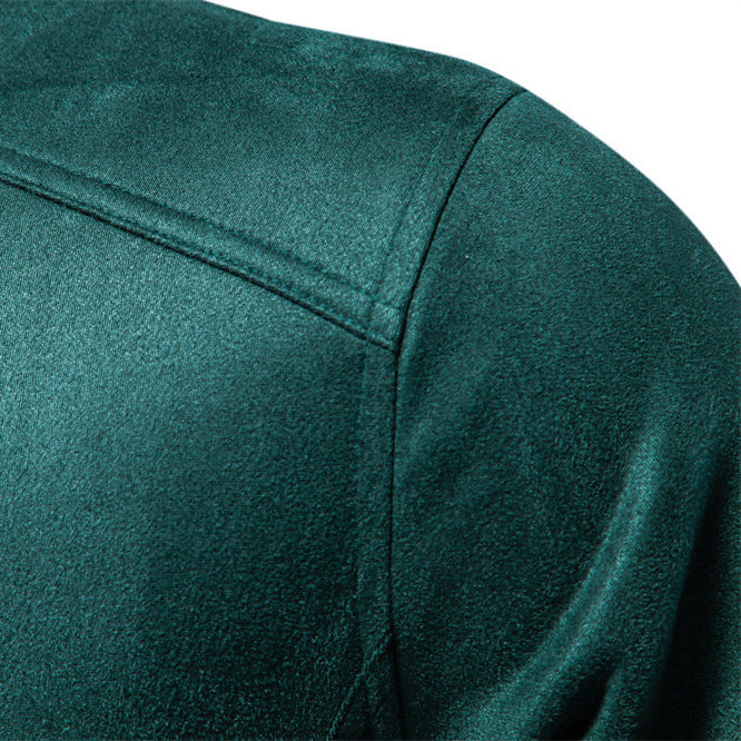 Men's napa suede jacket with stand-up collar, slim fit and zip pockets Mune Fashion