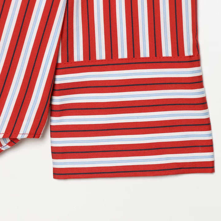 Women's oversized shirt blouse with drop sleeves, Kent collar and continuous button placket Mune Fashion