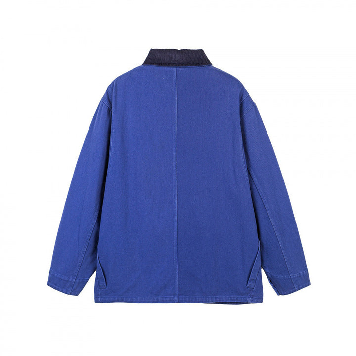 Men's Robust Chore Jacket in Workwear Style with Cord Collar and Large Applied Pockets Mune Fashion