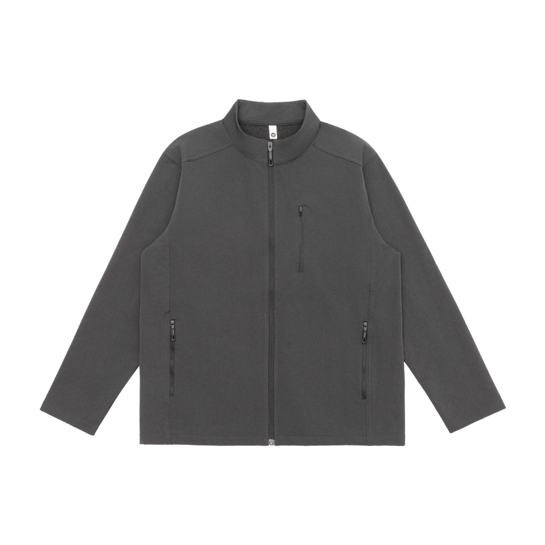 Unisex Lightweight Softshell Jacket with Stand-up Collar and Zipper Pockets Mune Fashion