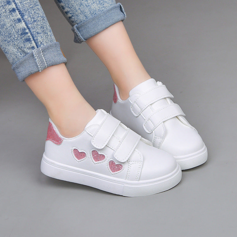 Ladies' platform sneakers with Velcro and glittering heart and star appliqués Mune Fashion