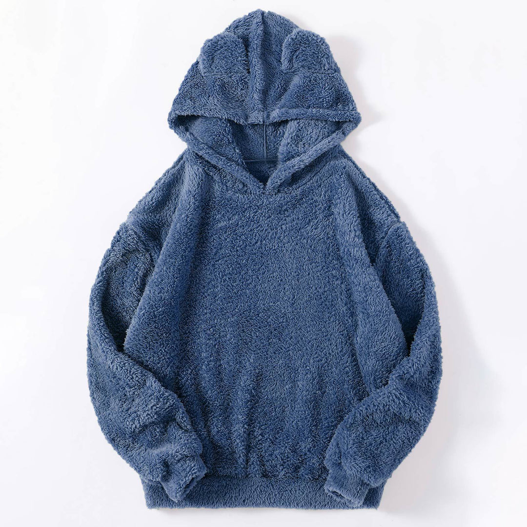 Ladies teddy hoodie with ears, elastic waistband and extra soft plush Mune Fashion