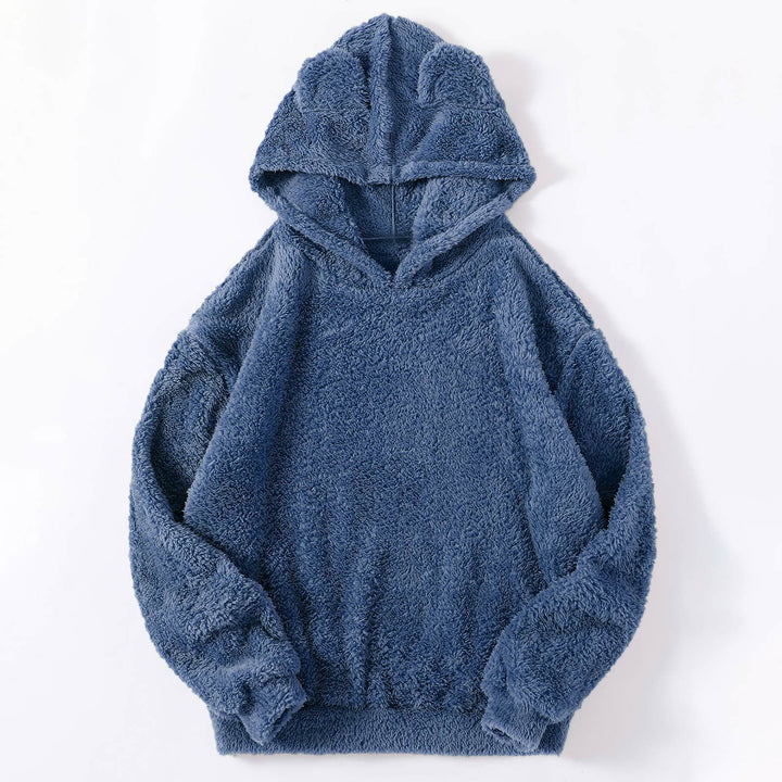 Ladies teddy hoodie with ears, elastic waistband and extra soft plush Mune Fashion