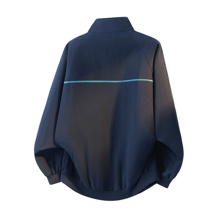 Women’s Oversized Bomber Jacket with Contrast Piping, Stand Collar & Balloon Sleeves Mune Fashion