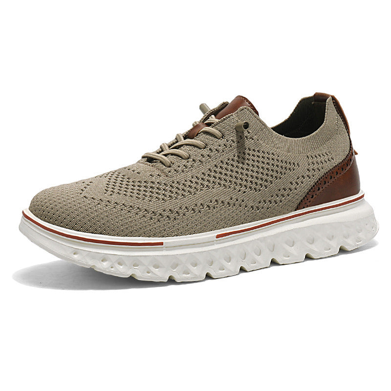 Men's breathable knitted sports shoes with shock-absorbing honeycomb sole Mune Fashion