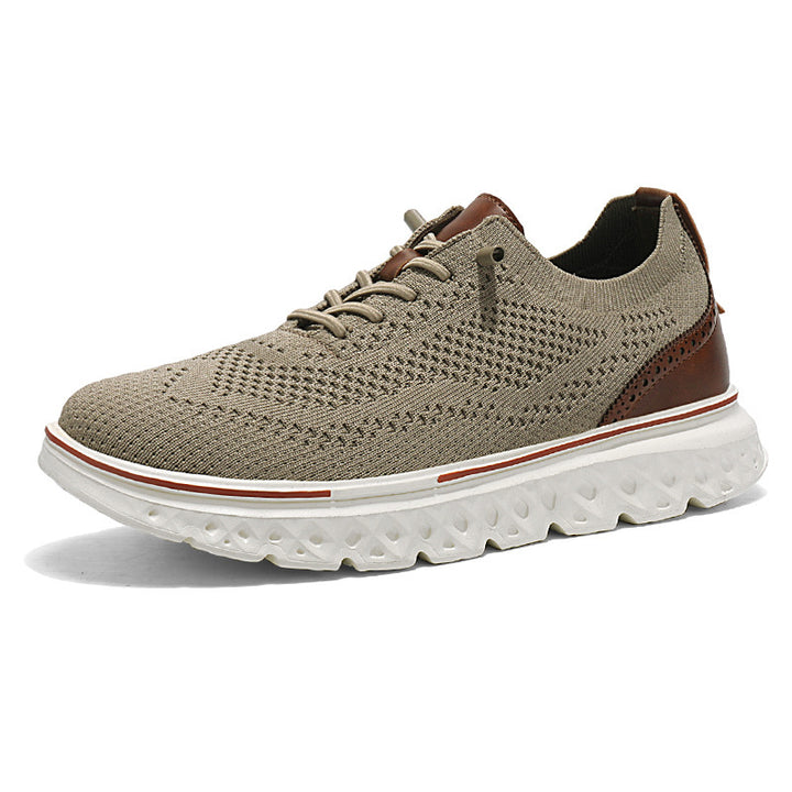 Men's breathable knitted sports shoes with shock-absorbing honeycomb sole Mune Fashion