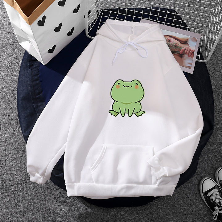 Women's hooded sweatshirt with moon and whale illustration, oversized cut and kangaroo pocket Mune Fashion