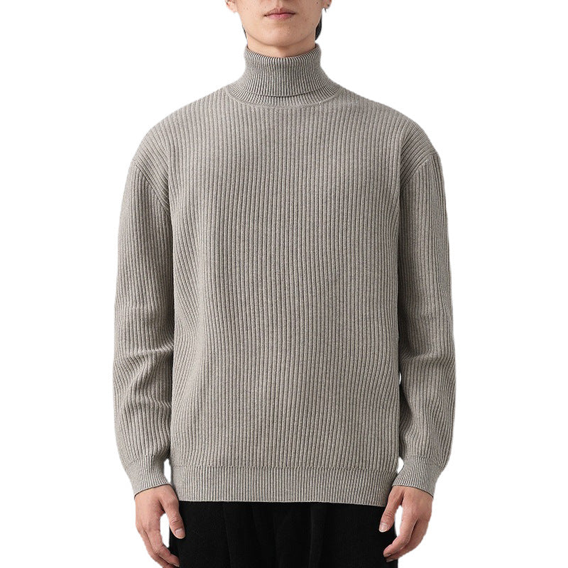 Men's chunky knit sweater with stand-up collar Mune Fashion