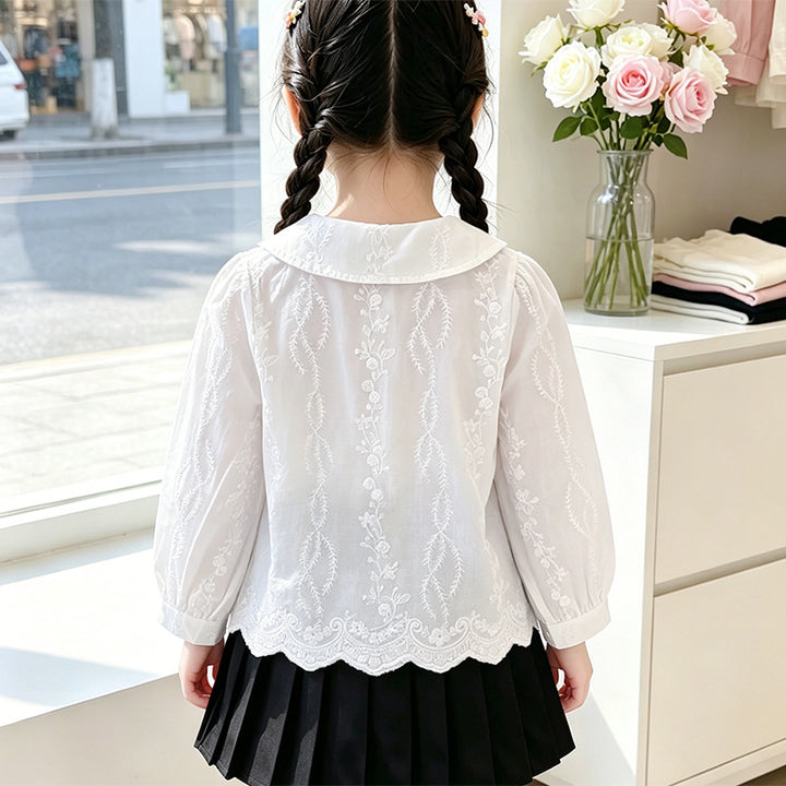 Girls elegant blouse with floral embellishments Mune Fashion