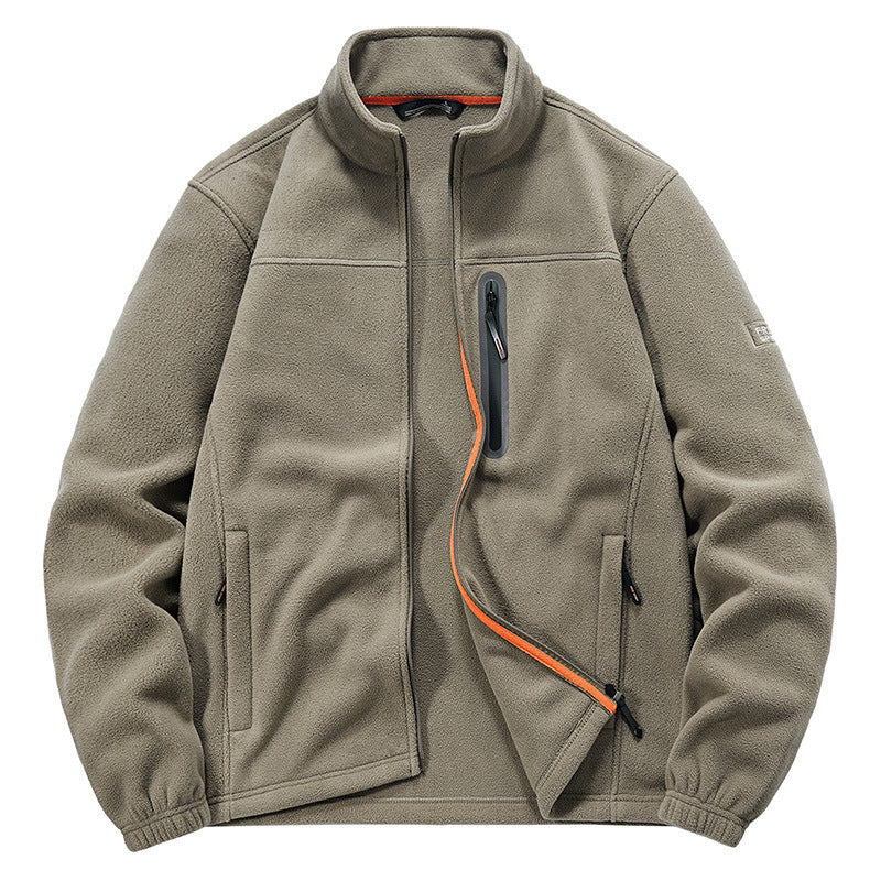 Men's fleece jacket with wind-resistant microfleece, welded chest zipper pocket, and elastic cuffs Mune Fashion
