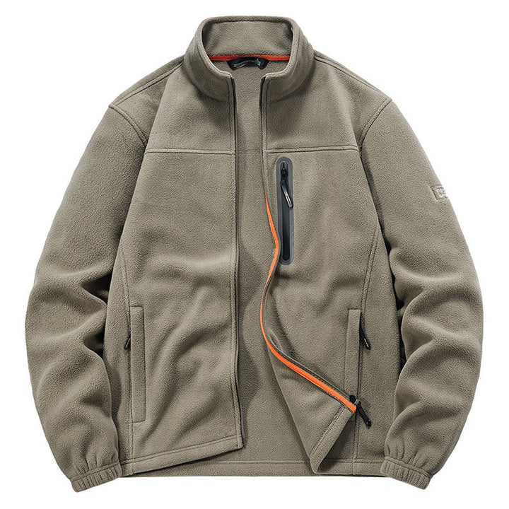 Men's fleece jacket with wind-resistant microfleece, welded chest zipper pocket, and elastic cuffs Mune Fashion