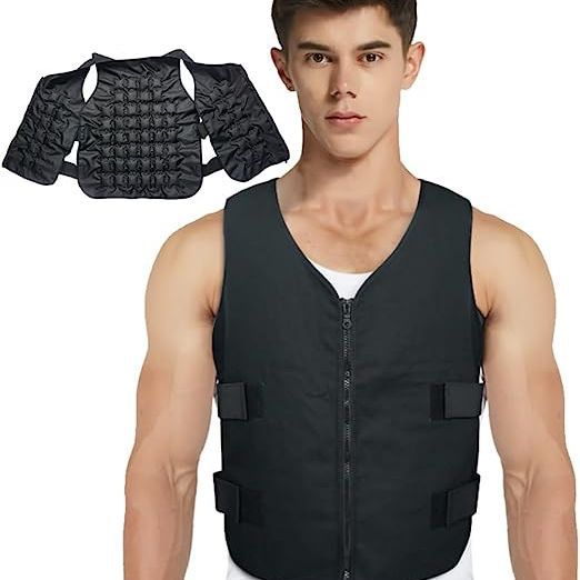 Men's therapeutic cooling heat therapy vest with removable shoulder and arm pads Mune Fashion