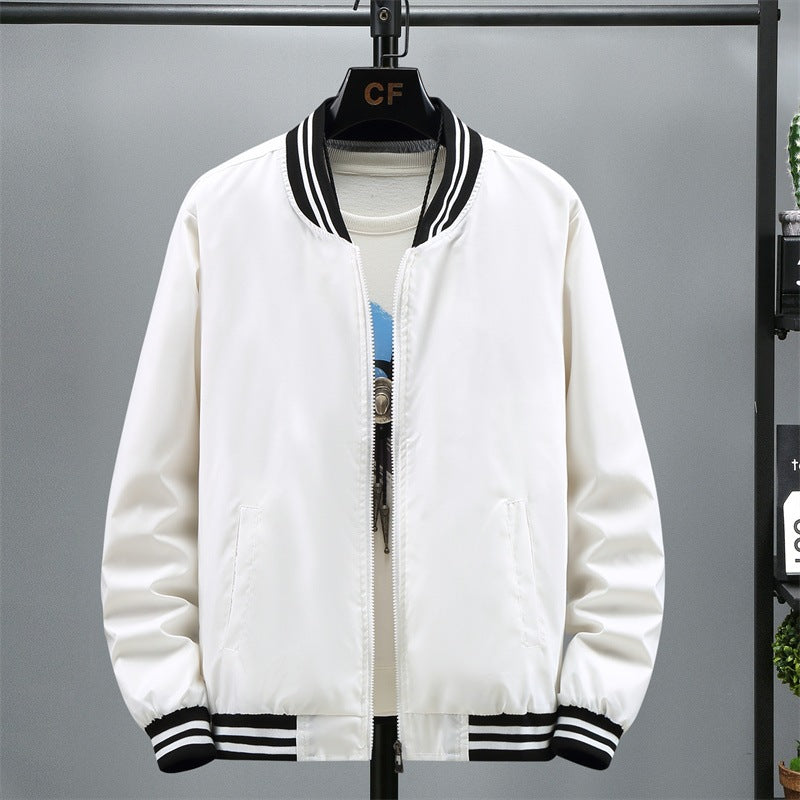 Men's Fashion Bomber Jacket with Contrast Stripes Mune Fashion