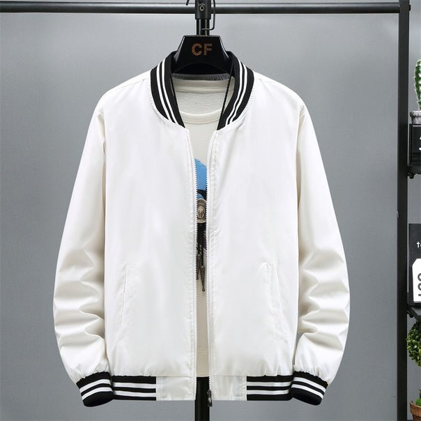 Men's Fashion Bomber Jacket with Contrast Stripes Mune Fashion