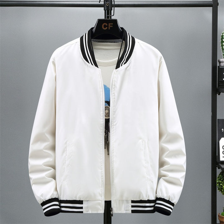 Men's Fashion Bomber Jacket with Contrast Stripes Mune Fashion