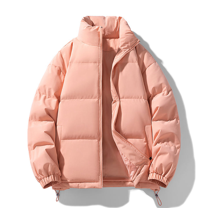 Men's Padded Puffer Jacket with High Stand Collar, Windproof Outer Layer and Adjustable Drawstring Hem Mune Fashion