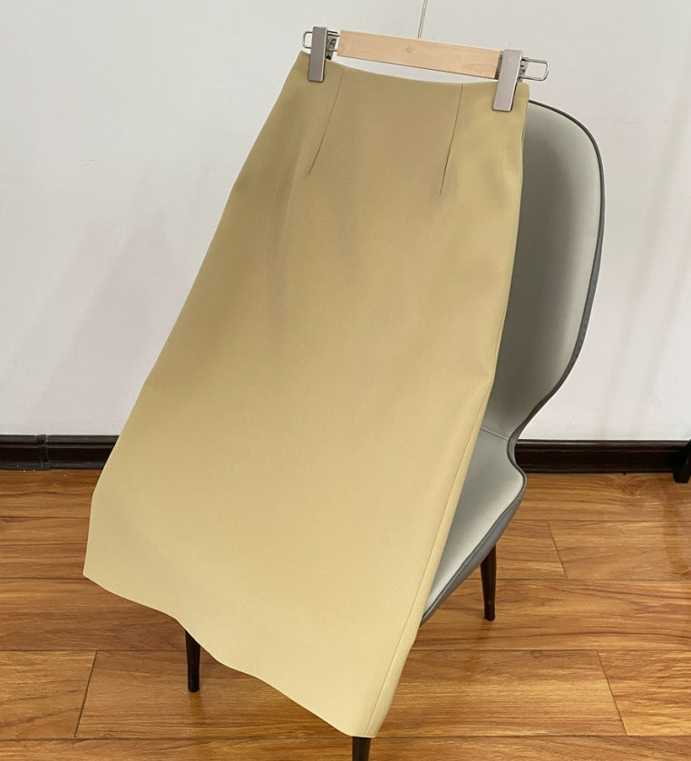 Women Tailored Midi Skirt in Straight Silhouette made of Fine Stretch-Crepe Mune Fashion