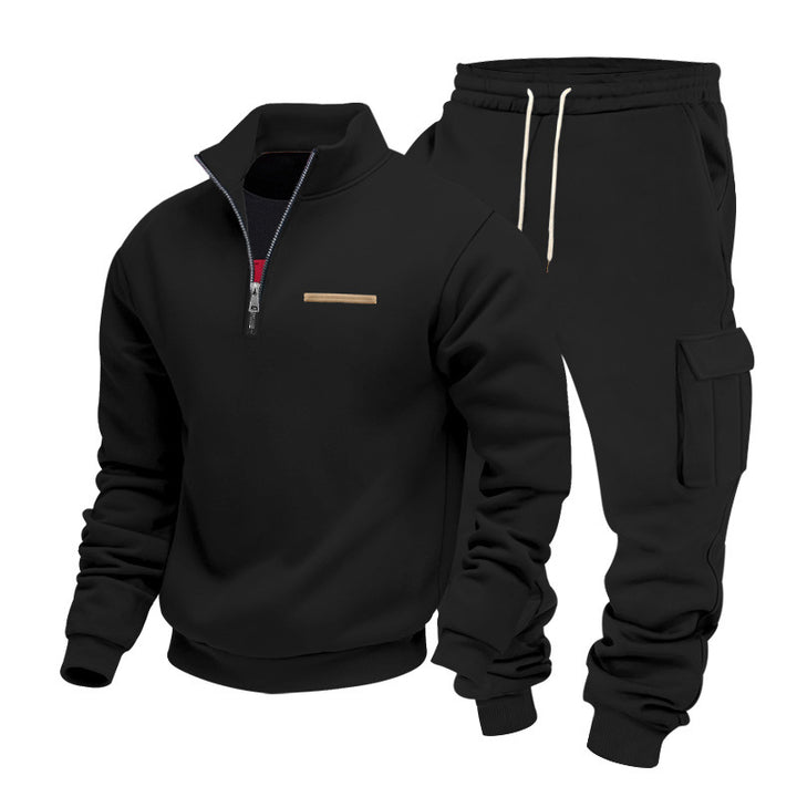 Men's Zip Pullover and Cargo Jogger Set made of soft French Terry Mune Fashion