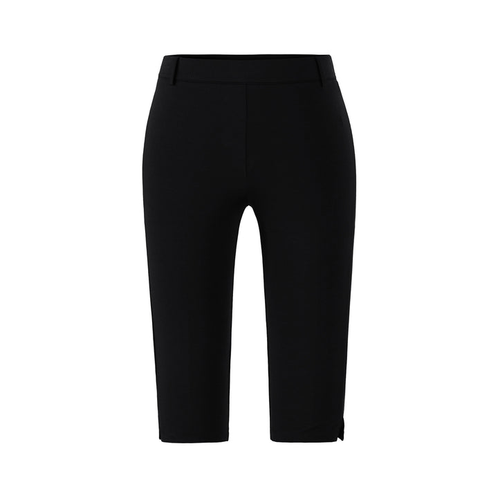 Women's high-waisted capri stretch pants with a slim silhouette and leg slit Mune Fashion