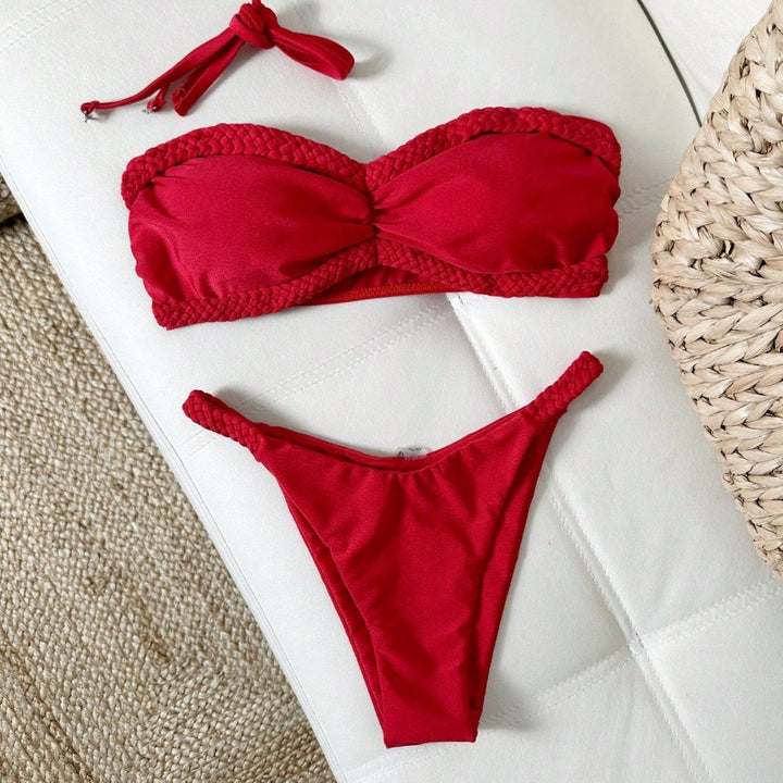 Women's bandeau bikini with braided accents Mune Fashion