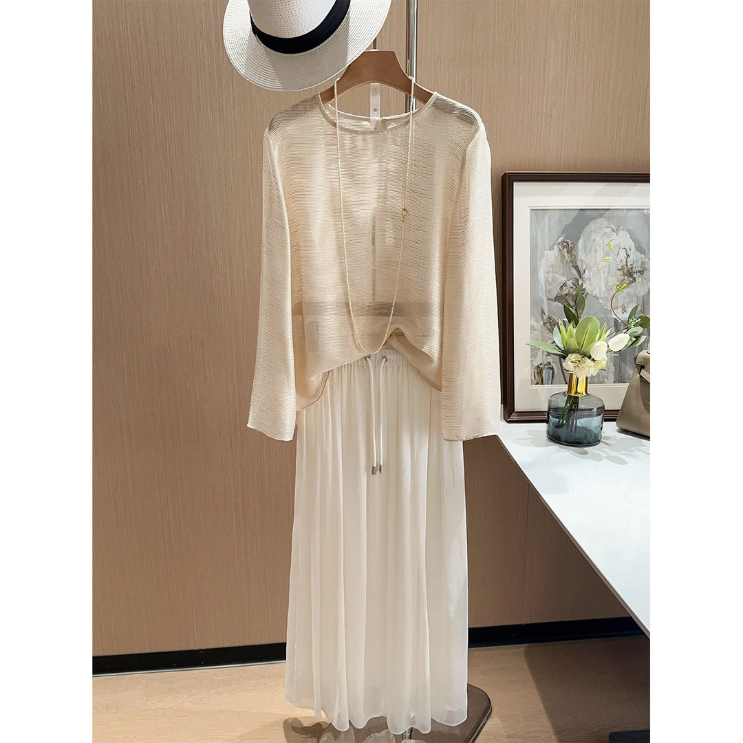 Women Flowing and Elegant Long Sleeve Blouse Mune Fashion