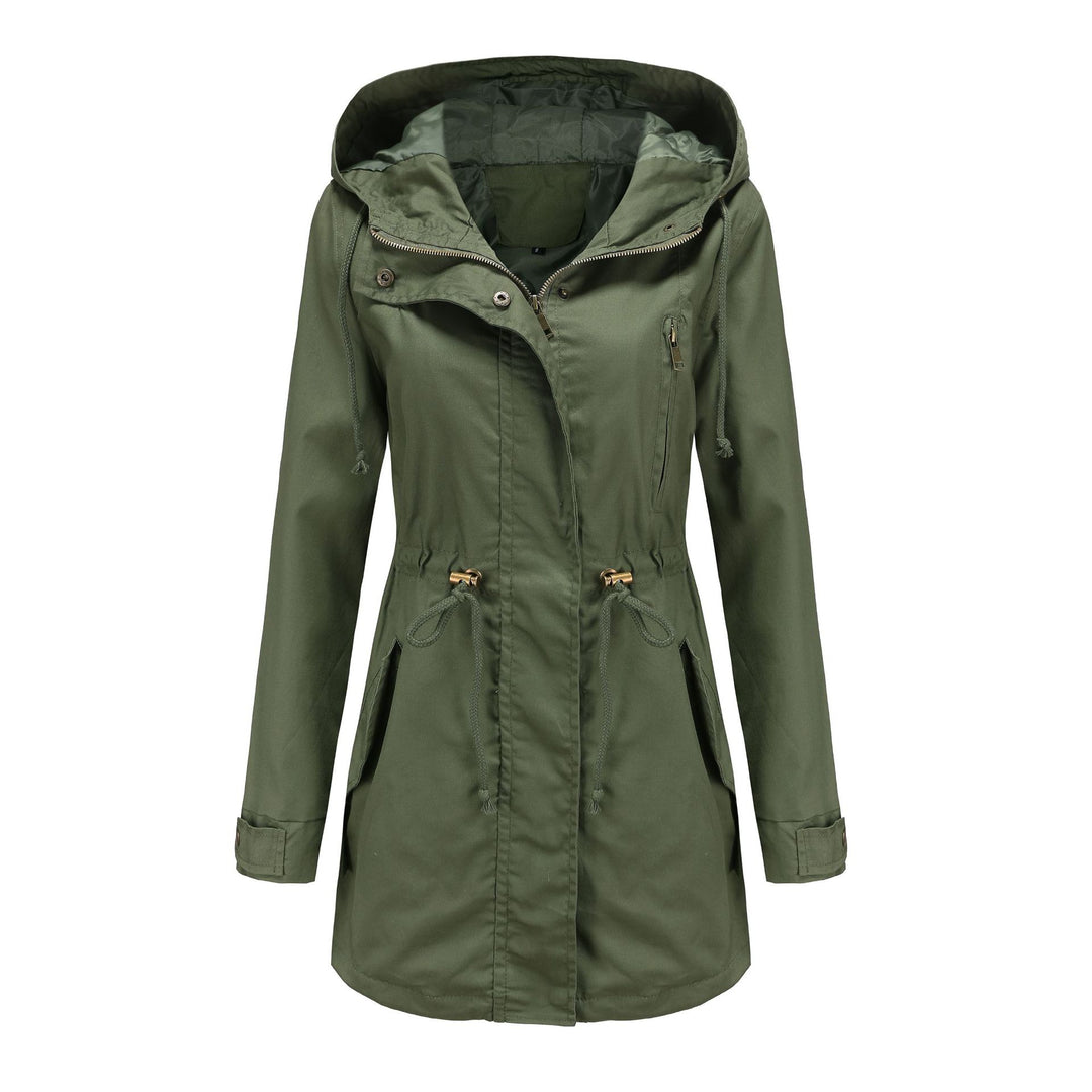 Women's lightweight parka with hood, drawstring and concealed zip Mune Fashion