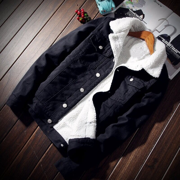 Women Casual Denim Jacket with Fleece Lining Mune Fashion