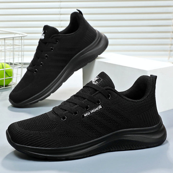Women nan breathable knit comfort sneakers with padded heel area and flexible lightweight sole Mune Fashion
