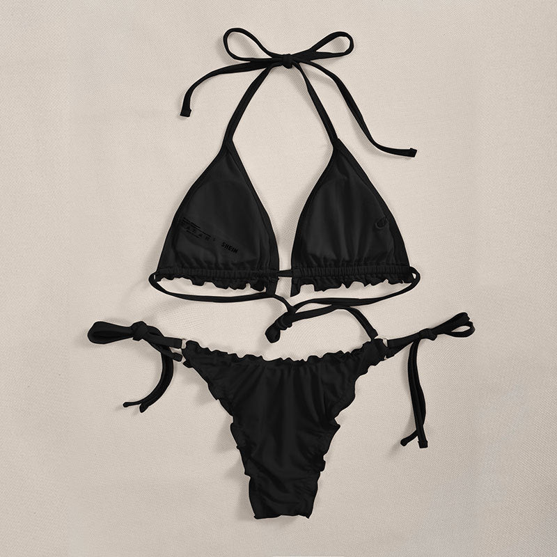 Women Triangle Bikini with playful ruffle design Mune Fashion